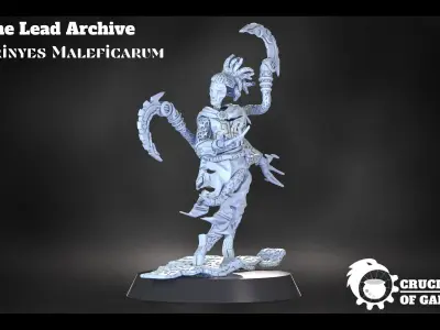 Erinyes Maleficarum pre-supported modular miniatures kit 3D print model