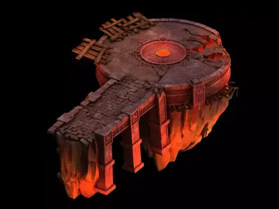Magma Rift - Round Platform 01 3D model