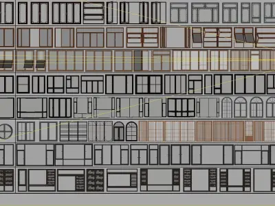 Window Set Combo 3D model