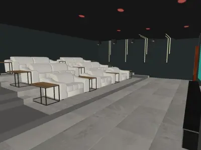 Mansion house with pool and tennis court 3D model