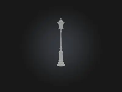 Realistic Street Lamp Model Low-poly 3D model