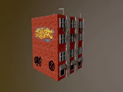City Building Low-poly 3D model