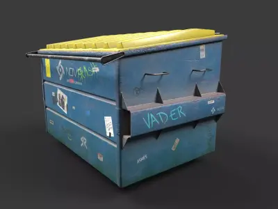 Garbage Bins Low-poly 3D model