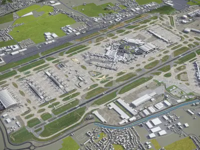 London - Heathrow Airport - LHR Low-poly 3D model