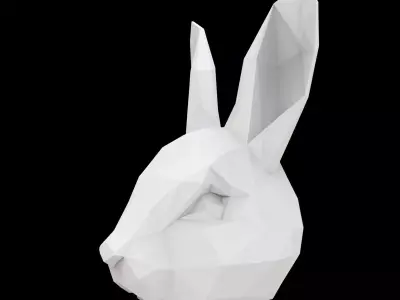 Geometric Rabbit Sculpture 3D Print Model 3D print model