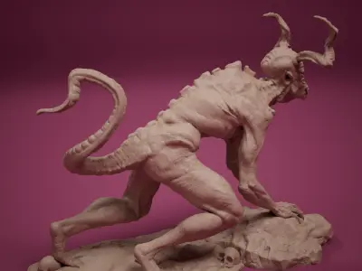 Spawn of the Abyss -The Abyssal Hound - Creatures STL 3D print model