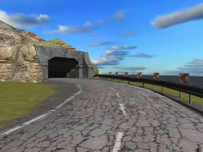 Coast Landscape Low-poly 3D model