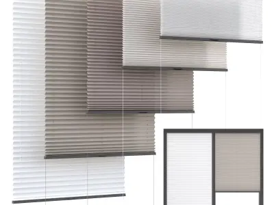 Pleated blind 3D model