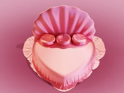 3D Model of Barbie Luxury Bed  3D model