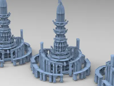 Babylon Gardens Dragon city tower 1 3D model