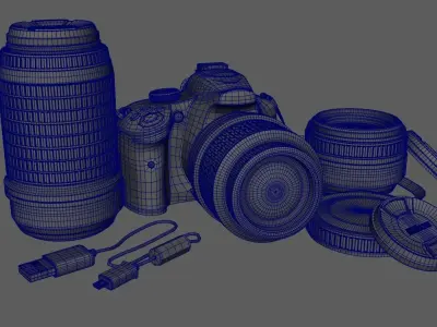 DSLR camera 3D model