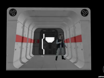 Star Wars Profundity Corridor Diorama for 375 and 6 inch figures 3D print model