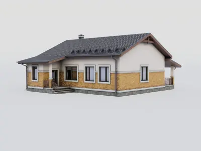 Game ready building Free low-poly 3D model