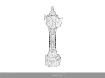 Low Poly Stylized Colorful Turkish Totem Low-poly 3D model