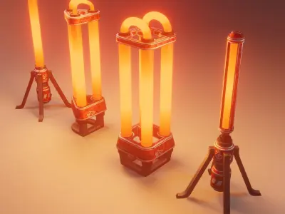 Sci-fi lamp Low-poly 3D model