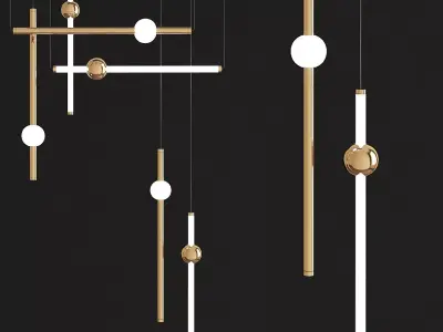 Orion Light Lee Broom chandelier low poly 3d model Low-poly 3D model