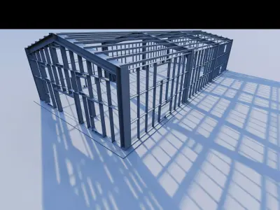 Structural engineering of Metal frame buildings 3D model