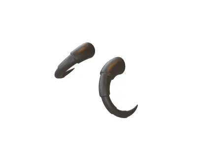 Demon Horn v3 003 Low-poly 3D model