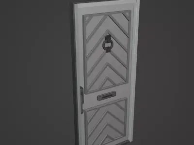Medieval Door Low-poly 3D model 5