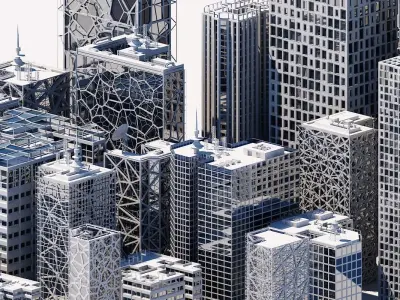 Futuristic Skyscraper Collection H 1 3D model