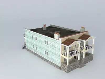 4 - Plex two story house Free 3D model