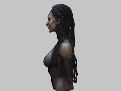 Female HR Giger Style Body Bust Low-poly 3D model