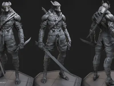 SHINOBI HIGHPOLY STL souls character art 3D print model
