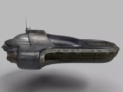 3D Weathered Landspeeder Hovercraft Vehicle 3D model