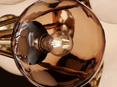 Clear and Opaque Pink Blush Sputnik Chandelier Italy 3D model