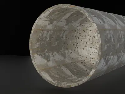 Concrete Tunnel Metro Low-poly 3D model
