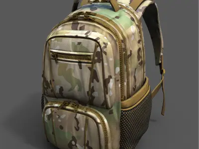 Backpack Generic military human bag storqge scifi briefcase  Low-poly 3D model