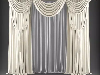 Curtain curtains Low-poly 3D model get