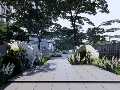 Commercial along the street 3D model