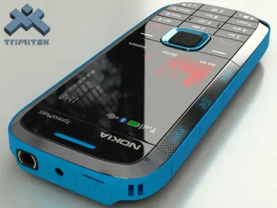 Nokia 5130 XpressMusic - 2009 - blue 3D model