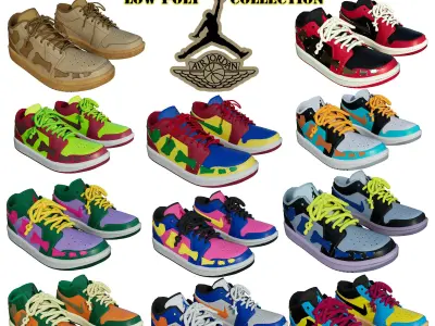 Air Jordan Shoes Collection  3D Model Pack