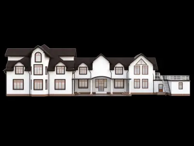 large modern cottage 3D model