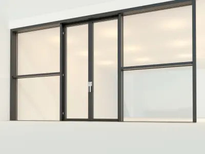 Panoramic glazing Stained glass 24 Low-poly 3D model