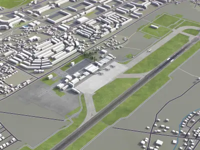 Sarajevo - Airport - SJJ Low-poly 3D model