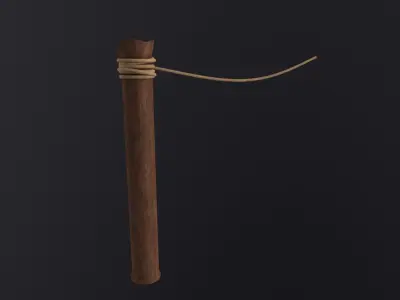 Fence Segment Pole With Rope 3D Model Low-poly 3D model