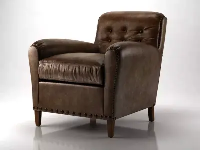 Hyde Leather Club Chair 3D model