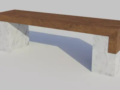 Park Bench 2 - Low poly PBR Low-poly 3D model