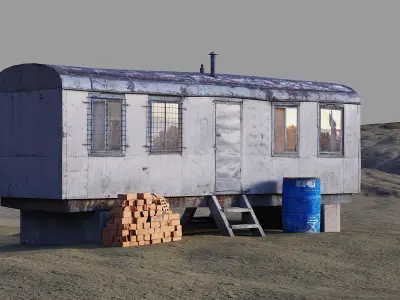 Shelter cabin Low-poly 3D model