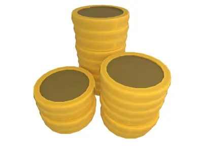 Pile of gold Coins v2 002 Low-poly 3D model