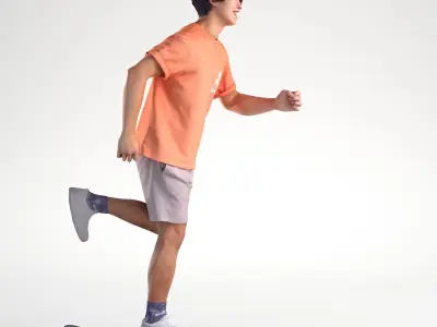 Man Casual Skating Street Low poly Chris 2311 3D model