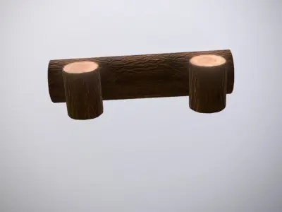 Log Bench low-poly game ready Low-poly 3D model
