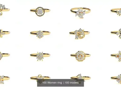 100 Light wt Women ring  3D Model Pack