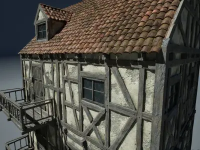 Medieval House 02 Game Ready Low-poly 3D model