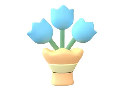 Flower Bouquet Icon v1 005 Low-poly 3D model