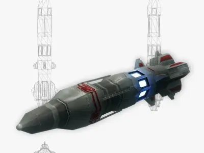 Missile 8 sci-fi low poly Low-poly 3D model