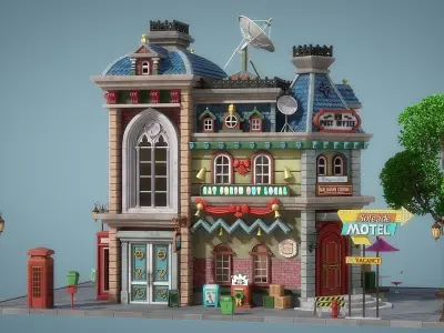Cartoon House 23 3D model